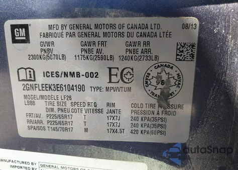 2014 Chevrolet Equinox Ls from USA, damaged, VIN 2GNFLEEK3E6104190